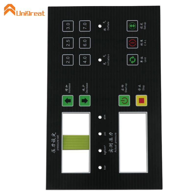 Home appliance flat keys non-tactile membrane capacity switch acrylic front panel fpc/pet circuit capacitive touch button keypad