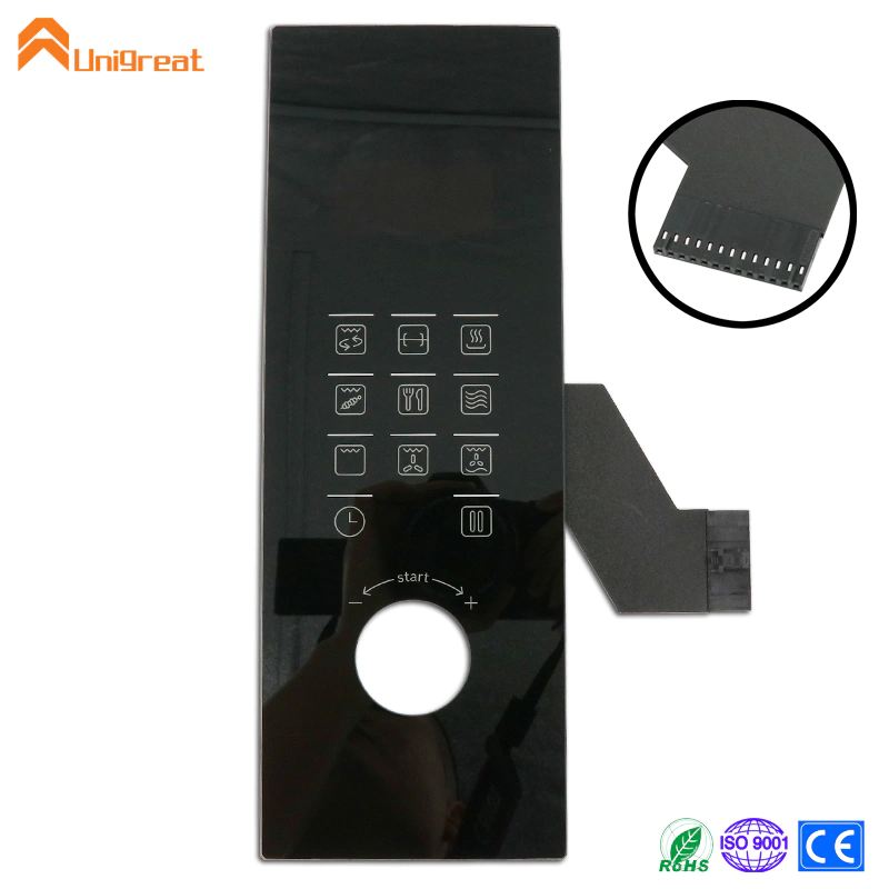 Black tempered glass keypad panel capacitive touch screen smart touch switches for home automation