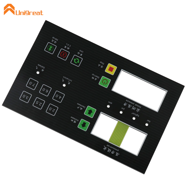 Factory price electrical switch board keypad overlay touch screen tempered glass/PMMA panels for sale