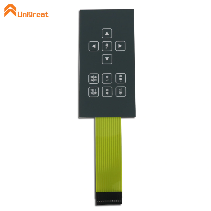 Matte thin tactile membrane switch keypad
