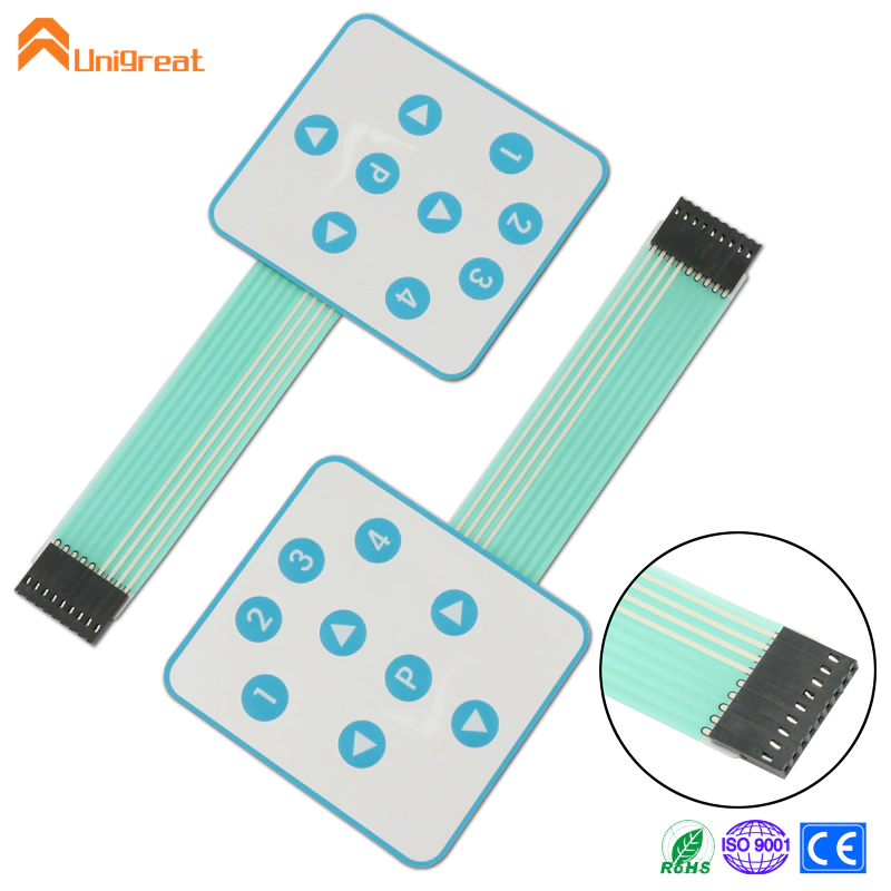 Shenzhen Factory Super Custom industrial buttons keyboard keycap membrane switches Rubber Keypads
