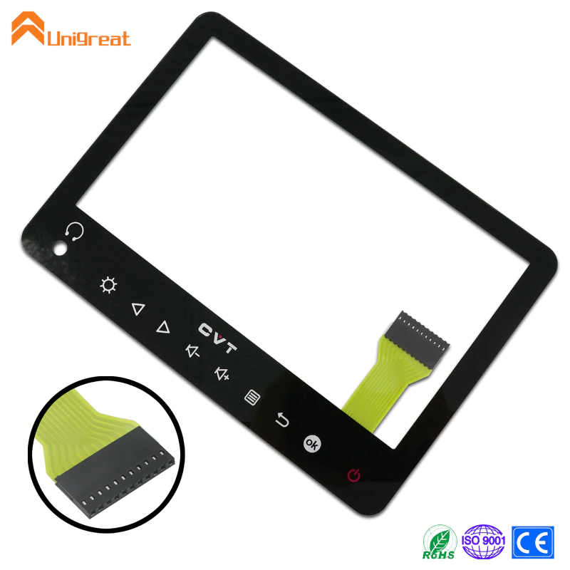 LCD display opaque window membrane control faceplate acrylic front panel capacitive touch switch for sale