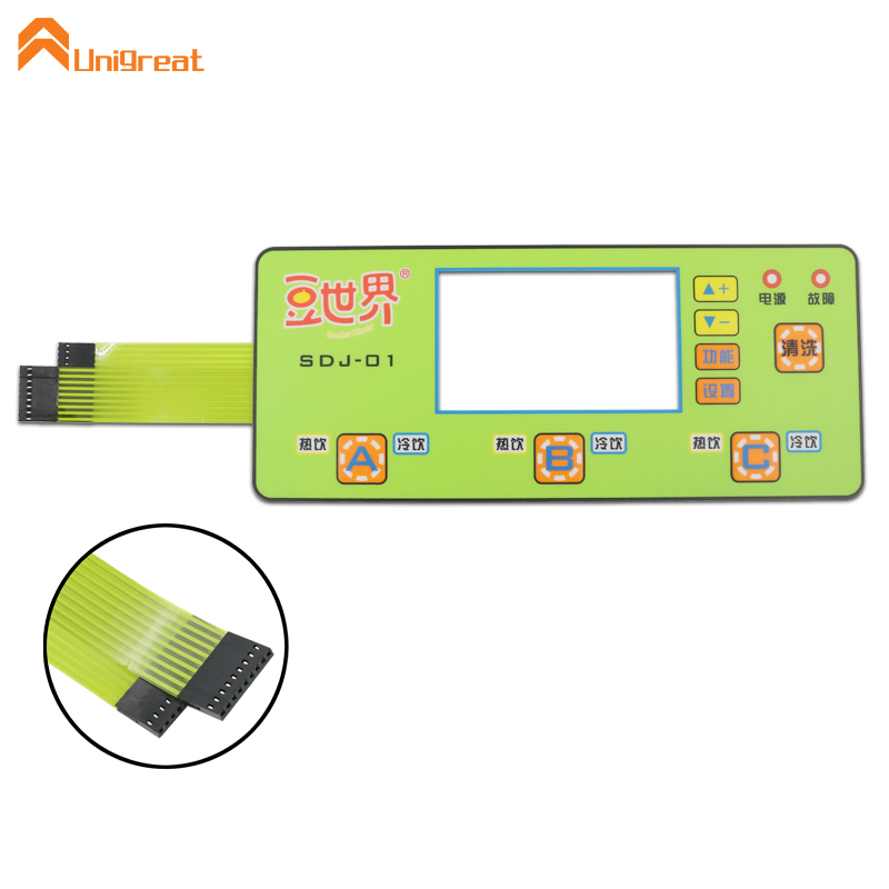 Waterproof custom tactile push button led membrane keypad switch